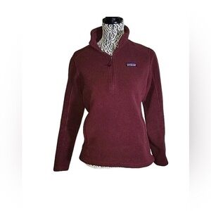 Patagonia Womens Fleece Quarter Zip Maroon Synchilla Small Pullover